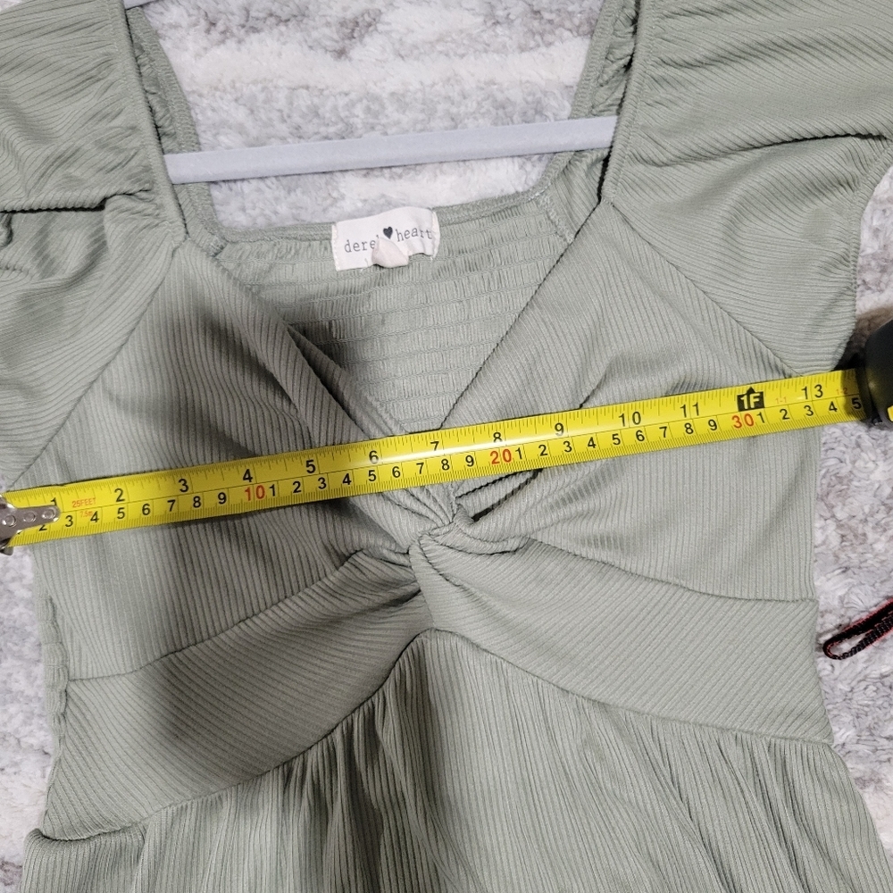 Derek Heart Olive Green Ribbed Top - Picture 9 of 10